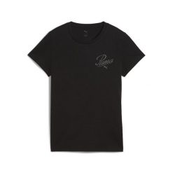 Damska koszulka ESS SCRIPT PUMA Black. Czarne koszulki sportowe damskie Puma, m, bez wzorów, bez ramiączek. Za 140.00 zł.