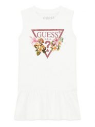Guess Sukienka codzienna K4RK23 KA6W4 Biały Regular Fit. Białe sukienki dziewczęce Guess, z aplikacjami, z bawełny, bez ramiączek, proste. Za 134.99 zł.