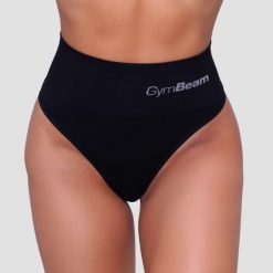 Figi damskie brazylijskie bezszwowe czarne 2Pack. Czarne figi GYMBEAM, bez wzorów, z elastanu. Za 55.90 zł.