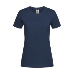 Damska Klasyczna Koszulka Organiczna O Dopasowanym Kroju. Niebieskie bluzki damskie Stedman, m, bez wzorów, klasyczne, bez kołnierzyka, bez ramiączek. Za 41.99 zł.