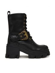 Versace Jeans Couture Trzewiki 79VA3S86 71570 899 Czarny. Czarne botki damskie Versace Jeans Couture, z jeansu, bez obcasa, na płaskiej podeszwie, bez zapięcia. Za 649.99 zł.