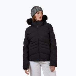 Kurtka narciarska damska Rossignol Staci Insulated. Czarne kurtki damskie Rossignol, na zimę, bez wzorów, bez kaptura. Za 1,460.80 zł.