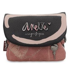 Brązowy Mały Damski Portfel Z Klapką Anekke. Brązowe torebki klasyczne damskie Anekke, z materiału, zdobione, bez dodatków. Za 129.00 zł.