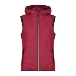 Damska kurtka bez rękawów z kapturem CMP. Czerwone kurtki damskie CMP, bez wzorów, z puchu, z kapturem. Za 347.00 zł.