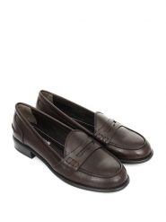 GÖNDERİ® Skórzane mokasyny w kolorze brązowym rozmiar: 41. Brązowe mokasyny damskie ze skóry, z okrągłym noskiem, bez obcasa. Za 137.63 zł.