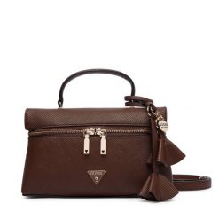 Torebka Guess. Brązowe kuferki damskie Guess, z aplikacjami, bez dodatków. Za 544.99 zł.