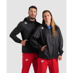 Kurtka wodoodporna Arena Solid. Czarne kurtki damskie Arena, xs, z aplikacjami, bez kaptura. Za 374.00 zł.