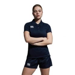 Damska koszulka polo Canterbury Club Dry. Niebieskie koszulki damskie CANTERBURY, bez wzorów, bez kołnierzyka, bez ramiączek. Za 233.00 zł.
