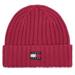 Czapka Tommy Hilfiger. Czerwone czapki damskie Tommy Hilfiger, na zimę, bez wzorów. Za 149.99 zł.