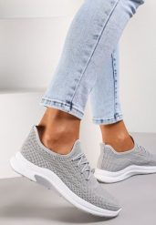 Szare Siateczkowe Buty Sportowe na Piankowej Podeszwie Linidas. Szare obuwie sportowe casual damskie Renee. Za 39.99 zł.