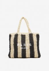 Czarna Plażowa Torebka Shopperka Ozdobiona Napisem Navale. Czarne shopper bag Renee, z jeansu, bez dodatków. Za 69.99 zł.
