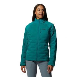 Damska kurtka turystyczna Mountain Hardwear Stretchdown. Zielone kurtki damskie Mountain Hardwear, na zimę, xs, bez wzorów, z materiału, bez kaptura. Za 999.20 zł.