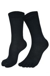 56% Wełna Merino Skarpety z palcami - Przeciw odciskom - Bruges. Czarne skarpetki damskie Norfolk, bez wzorów, prążkowane. Za 105.99 zł.