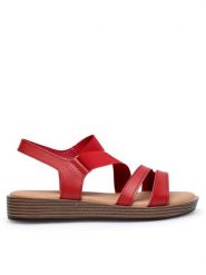 Lasocki Sandały WFA2720-4Z Czerwony. Czerwone sandały damskie Lasocki, bez wzorów, z materiału, bez obcasa, na płaskiej podeszwie, bez zapięcia. Za 59.99 zł.