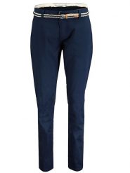 Geographical Norway Spodnie chino "Petunia" w kolorze granatowym rozmiar: XL. Niebieskie spodnie materiałowe damskie Geographical Norway, bez wzorów, z tkaniny. Za 79.03 zł.