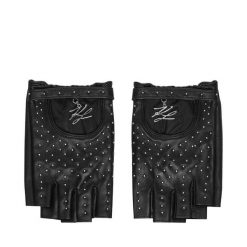 Rękawiczki KARL LAGERFELD. Czarne rękawiczki damskie KARL LAGERFELD, bez wzorów. Za 549.99 zł.