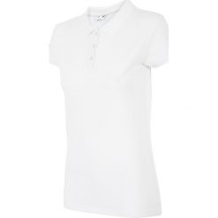 Koszulka polo damska TSD051z - biały. Niebieskie koszulki sportowe damskie 4F, z bawełny. Za 59.99 zł.