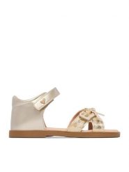 DeeZee Sandały CEO-CM250513-12 Złoty. Żółte sandały dziewczęce DeeZee, ze skóry, bez obcasa, bez zapięcia. Za 89.99 zł.