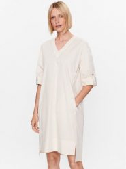 Peserico Sukienka codzienna S02878 Écru Relaxed Fit. Sukienki damskie Peserico, bez wzorów, z bawełny, bez ramiączek. Za 3,039.00 zł.