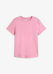 Sportowy T-shirt oversize o fakturze strukturalnej. Czarne koszulki sportowe damskie bonprix, bez wzorów, bez ramiączek. Za 64.99 zł.
