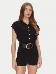 Elisabetta Franchi Kombinezon KT-55S-51E2-V450 Czarny Regular Fit. Czarne sukienki damskie Elisabetta Franchi, bez wzorów, z wiskozy, bez ramiączek. Za 1,839.00 zł.