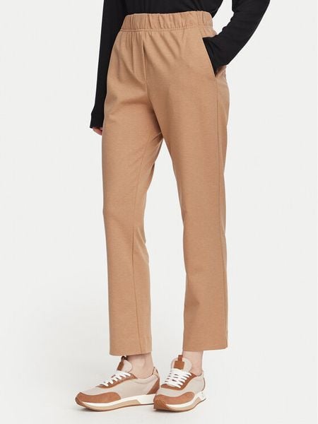 Weekend Max Mara Spodnie materiałowe Elfo 2625786011 Brązowy Regular Fit. Brązowe spodnie materiałowe damskie Weekend Max Mara, bez wzorów, z bawełny. Za 789.99 zł.