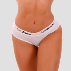 Figi damskie fitness klasyczne białe 3Pak. Białe figi GYMBEAM, bez wzorów, z bawełny. Za 76.90 zł.