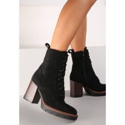 Czarne Botki Edme. Czarne botki damskie Renee, eleganckie, bez obcasa, na obcasie, bez zapięcia. Za 149.99 zł.