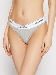 Calvin Klein Underwear Stringi 0000F3786E Szary. Szare stringi Calvin Klein Underwear, bez wzorów, z bawełny. Za 59.99 zł.