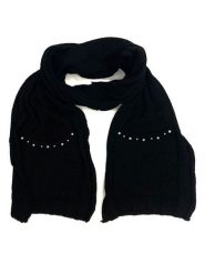 MILANO AMOUR Szal w kolorze czarnym z dodatkiem wełny - 230 x 25 cm rozmiar: onesize. Czarne szaliki damskie MILANO AMOUR, bez wzorów, z materiału. Za 143.22 zł.