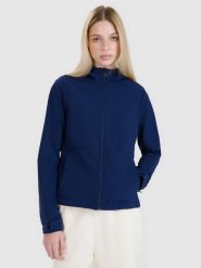 4F Kurtka softshell wiatroodporna membrana 5000 damska - granatowa M. Niebieskie kurtki damskie 4F, na zimę, m, bez wzorów, z dzianiny, z kapturem. W wyprzedaży za 159.99 zł.