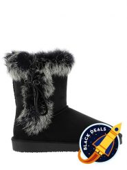 Blackfield Botki zimowe "Chuckson" w kolorze czarnym rozmiar: 38. Czarne botki damskie Blackfield, na zimę, z materiału, z okrągłym noskiem, bez obcasa, na platformie, bez zapięcia. Za 208.95 zł.