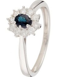 DIAMOND & CO Złoty pierścionek "Fleur de saison" z diamentami rozmiar: 60. Niebieskie pierścionki damskie Diamond & Co, z diamentem, złote. Za 1,935.99 zł.