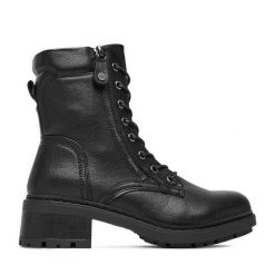 Trzewiki Clara Barson. Czarne botki damskie Clara Barson, bez obcasa, na płaskiej podeszwie, bez zapięcia. Za 159.99 zł.