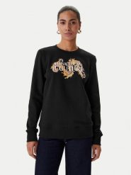 Versace Jeans Couture Bluza 80HAIE02 CF00E Czarny Regular Fit. Czarne bluzy damskie Versace Jeans Couture, s, bez wzorów, z bawełny, bez kaptura. Za 1,069.00 zł.