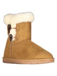 Geographical Norway Kozaki zimowe "Olady" w kolorze jasnobrązowym rozmiar: 37. Brązowe kozaki damskie Geographical Norway, na zimę, z futra, bez obcasa, bez zapięcia. Za 130.99 zł.
