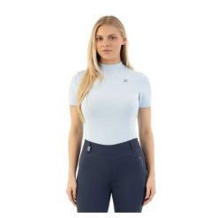 Damska koszulka do jazdy konnej ANKY ATC261205. Niebieskie bluzki damskie ANKY, bez wzorów, sportowe, bez kołnierzyka, bez ramiączek. Za 283.50 zł.