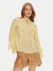 TWINSET Bluzka 241TP2530 Żółty Relaxed Fit. Żółte bluzki damskie Twinset, bez wzorów, z bawełny, bez kołnierzyka, bez ramiączek. Za 759.99 zł.