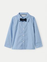 NAME IT Koszula 13222845 Błękitny Regular Fit. Niebieskie koszule chłopięce Name it, bez wzorów, z bawełny, bez kołnierzyka, bez ramiączek. Za 99.99 zł.