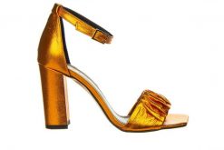 Sandały Bayla-159 4623 061-P Pomarańcz Lico 159126, Skóra naturalna - 40. Brązowe sandały damskie Bayla, bez wzorów, z materiału, z otwartym noskiem, bez obcasa, na słupku, bez zapięcia. W wyprzedaży za 224.10 zł.