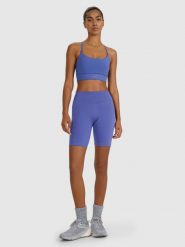 4F Legginsy kolarki treningowe damskie - granatowe S. Niebieskie legginsy damskie 4F, s, bez wzorów, z dzianiny. Za 99.99 zł.