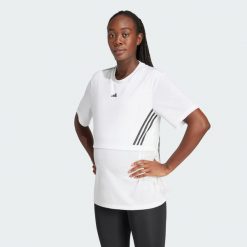 Koszulka Maternity. Czarne bluzki damskie Adidas, l, bez wzorów, bez kołnierzyka, bez ramiączek. Za 199.00 zł.