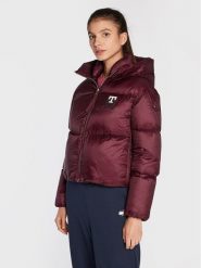 Tommy Hilfiger Kurtka puchowa Monogram Badge WW0WW37479 Bordowy Regular Fit. Czerwone kurtki damskie Tommy Hilfiger, xl, bez wzorów, z puchu, bez kaptura. Za 1,499.00 zł.