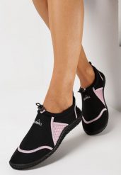 Czarno-Różowe Elastyczne Buty Sportowe do Wody Ralvie. Czarne obuwie sportowe casual damskie Born2be, z bawełny, trekkingowe. Za 34.99 zł.