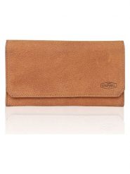 SPARWELL Skórzany portfel w kolorze karmelowym - 19 x 11 x 2,5 cm rozmiar: onesize. Brązowe portfele damskie SPARWELL, bez wzorów, z materiału. Za 73.99 zł.