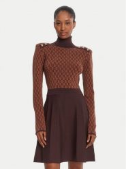 Gaudi Sukienka dzianinowa 521FD13004 Brązowy Regular Fit. Brązowe sukienki damskie Gaudi, bez wzorów, z dzianiny, bez ramiączek. Za 439.99 zł.