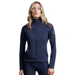 Damska kurtka jeździecka Premier Equine Meraki. Niebieskie kurtki sportowe damskie PREMIER EQUINE, z aplikacjami, z włókna, bez kaptura. Za 364.50 zł.