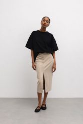 Długa spódnica w paski w kolorze BEIGE TONE- RADIANCE-XS. Brązowe spódnice damskie Marsala, na co dzień, xs, bez wzorów, z poliesteru, eleganckie, maxi. W wyprzedaży za 79.96 zł.