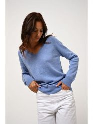 AUTHENTIC CASHMERE Kaszmirowy sweter "Giusalet" w kolorze błękitnym rozmiar: XXL. Niebieskie swetry klasyczne damskie AUTHENTIC CASHMERE, xxl, z kaszmiru, bez kołnierzyka. Za 397.83 zł.