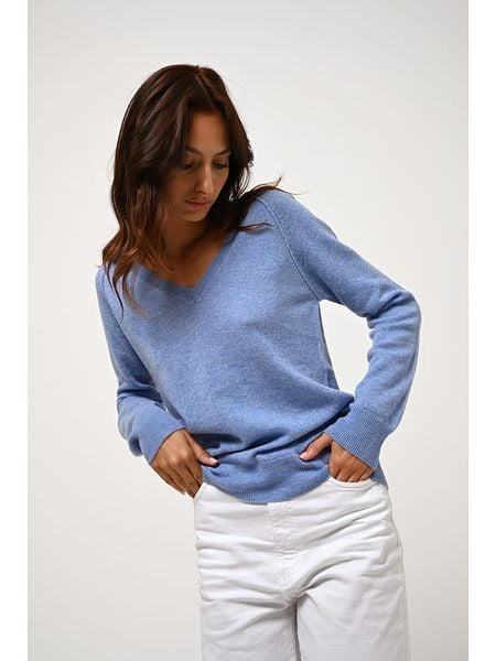 AUTHENTIC CASHMERE Kaszmirowy sweter "Giusalet" w kolorze błękitnym rozmiar: XXL. Niebieskie swetry klasyczne damskie AUTHENTIC CASHMERE, xxl, z kaszmiru, bez kołnierzyka. Za 397.83 zł.